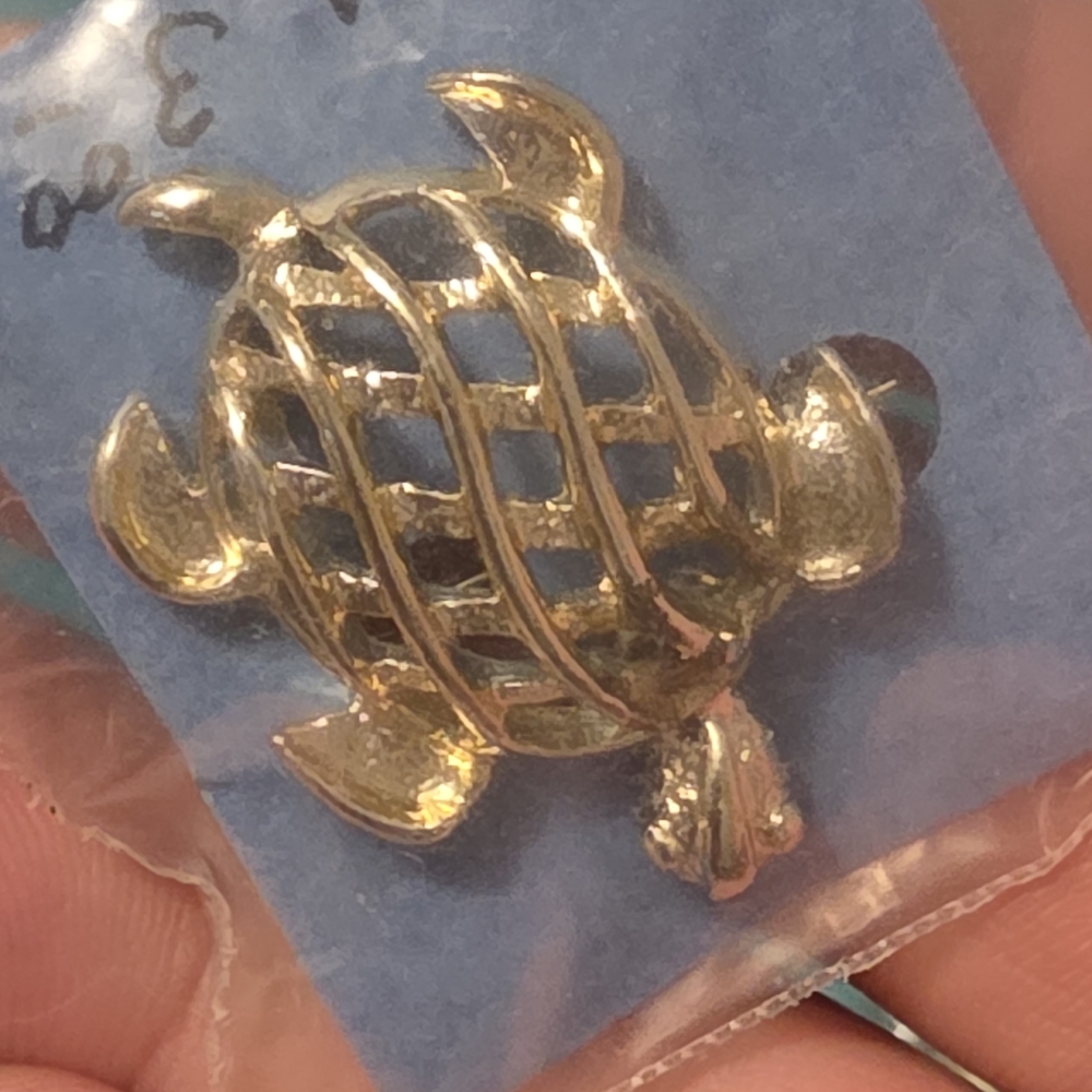Gold Turtle Brooch